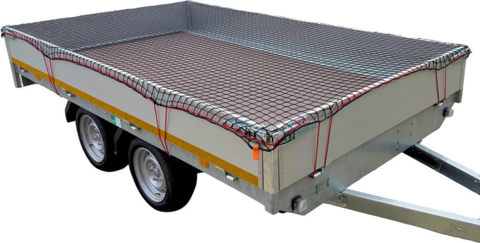 Premium aanhangernet - maasnet - 570x350 cm - inclusief elastiek rondom - UV bestendig
