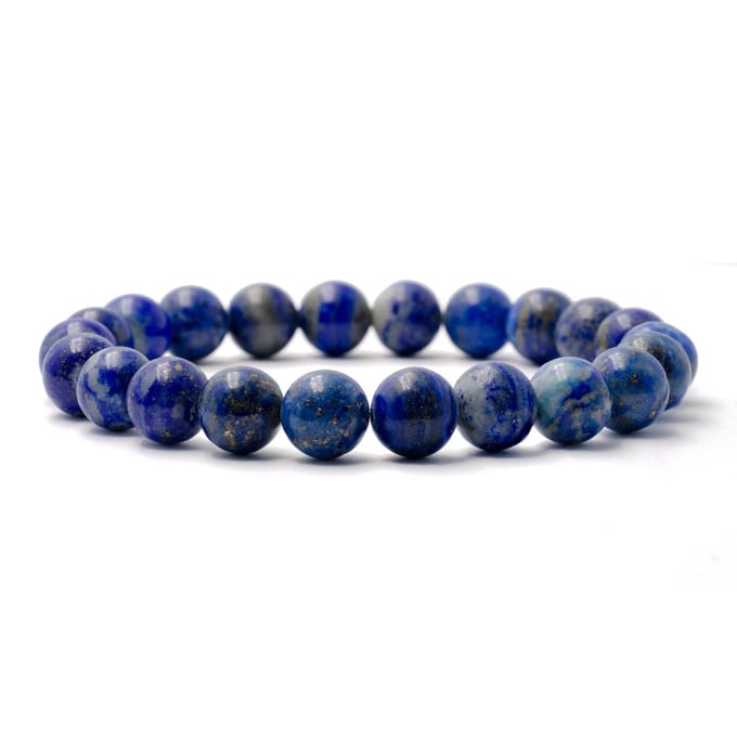 Bixorp Gems Lapis Lazuli Edelstenen Armband - Gepolijste Edelsteen Kralenarmband