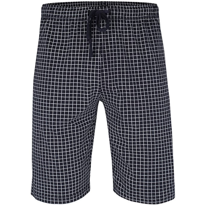 Ceceba heren pyjamabroek kort - donkerblauw met wit geruit