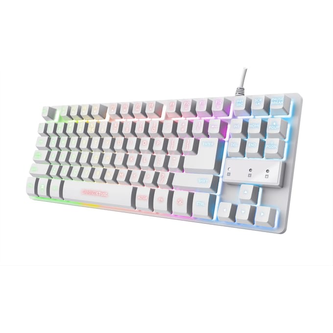 Trust GXT 833W Thado - Gaming Keyboard - TKL (tenkeyless) - Verlichting - PC/PS5 - Qwerty - Wit