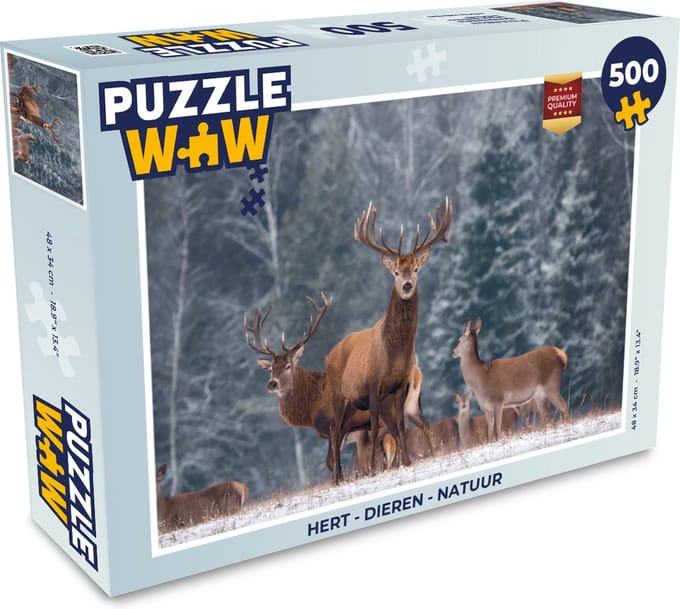 Puzzel Hert - Dieren - Natuur - Legpuzzel - Puzzel 500 stukjes