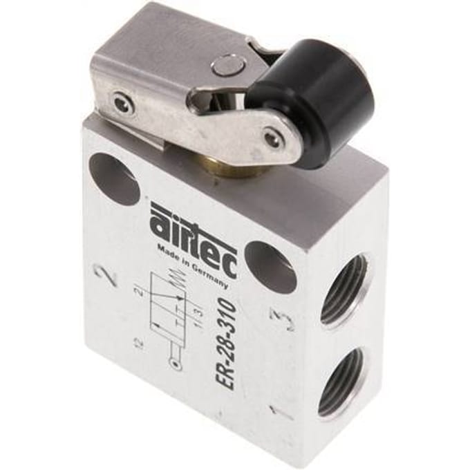 3/2 G1/8'' NC Rolbediend Hefboom Ventiel 0-12bar/0-168psi Airtec