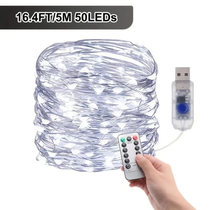 Nivard Lichtslinger - Lichtsnoer Buiten - Binnen - Klimop Slinger - Slinger Met Led Lichtjes - Wit - 5M