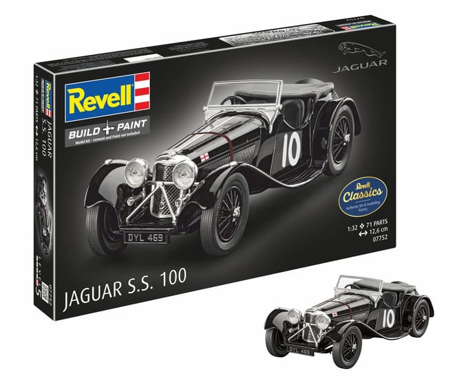Revell Modelbouwpakket Auto - 07752 Jaguar S.S. 100 - Britse Auto Plastic - 1:32 - Modelbouw