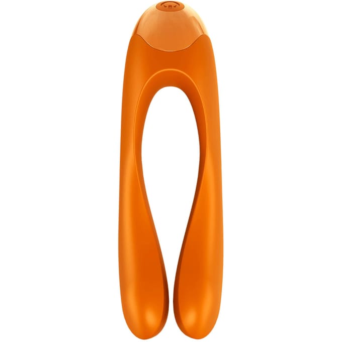 Satisfyer, vibrator, vingervibrator, 'Candy Cane', met batterij, medische siliconen, 10 cm