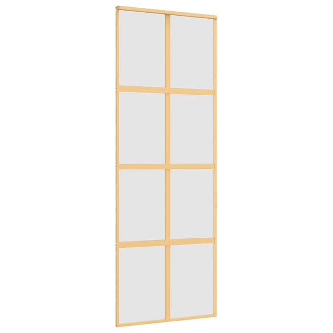 vidaXL - Schuifdeur - 76x205 - cm - mat - ESG-glas - en - aluminium - goudkleurig