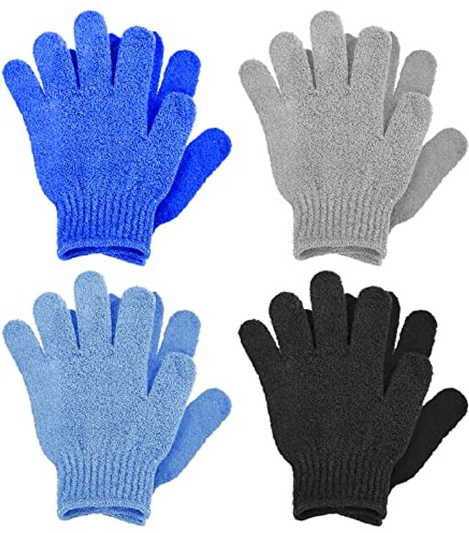 Dailygoods - 4 Paar Exfoliërende Handschoenen van Bamboe - Lichaamspeeling voor Douche en Spa