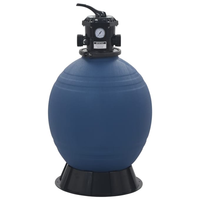 vidaXL - Zwembadzandfilter - met - 6-positie - ventiel - 560 - mm - blauw