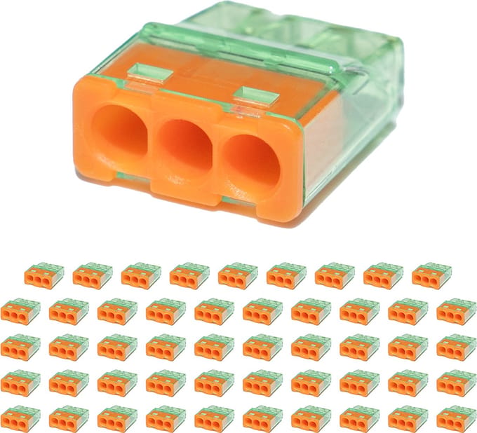 Lasklem - Primtex - 3 Polig - 0.2-2.5 mm2 - Oranje - 50 Stuks