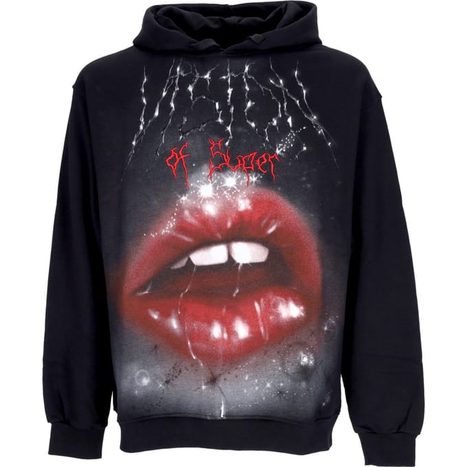 Rock Mouth-print herenhoodie zwart