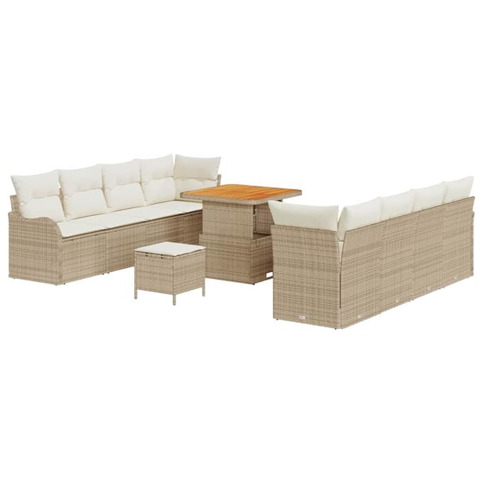 vidaXL Tuin Sofa Set 11 st 10-zits Beige