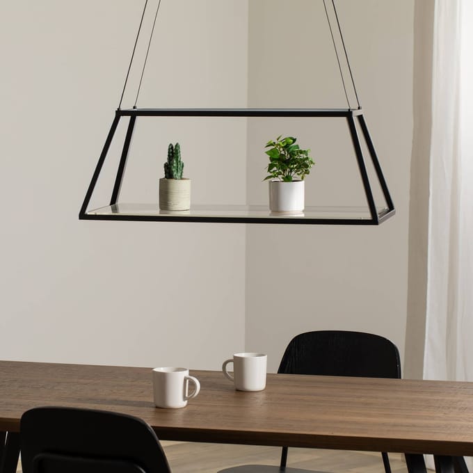 Lucande LED hanglamp Mensola, zwart, aluminium, 75 cm