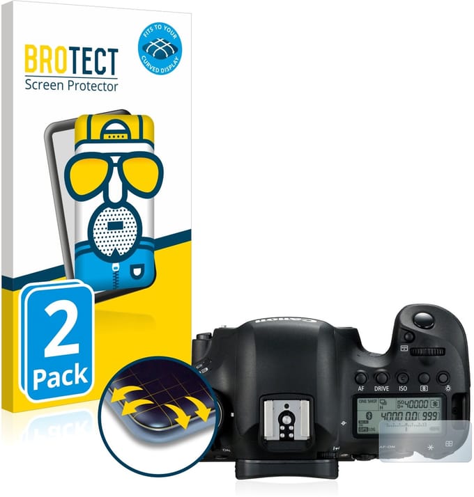 BROTECT - Screenprotector voor Canon EOS 6D Mark II (Schouderdisplay) - Folie Beschermfolie matte volledig dekking 2 Stuks