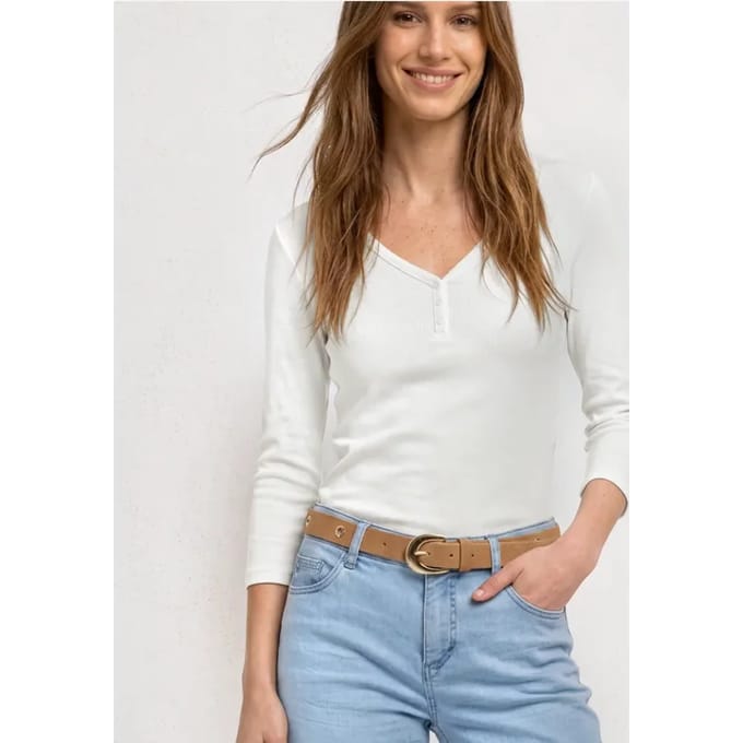 Shirt met 3/4-mouwen en knoopdetails