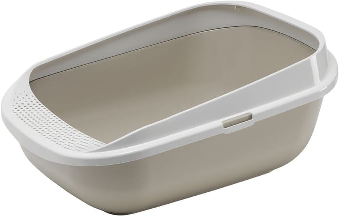 Moderna Open Kattenbak Comfy Step - Kattentoilet - 57.6x42.6x25.5 cm Grijs Wit