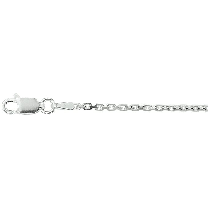 Zilveren Collier anker gediamanteerd 1 1021121