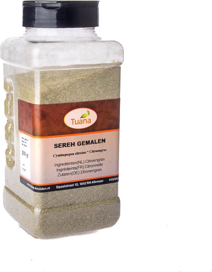 Tuana Kruiden - Sereh Gemalen - Citroengras - Strooibus 250 Gram - GP-S-0004