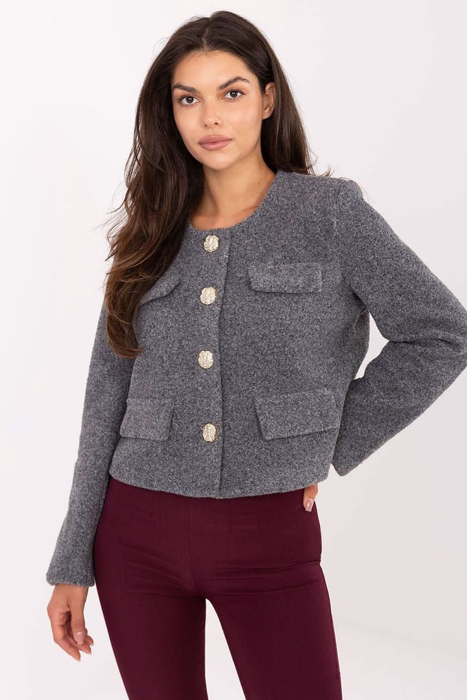 Velour Charm Jacket - Grijs / L/XL