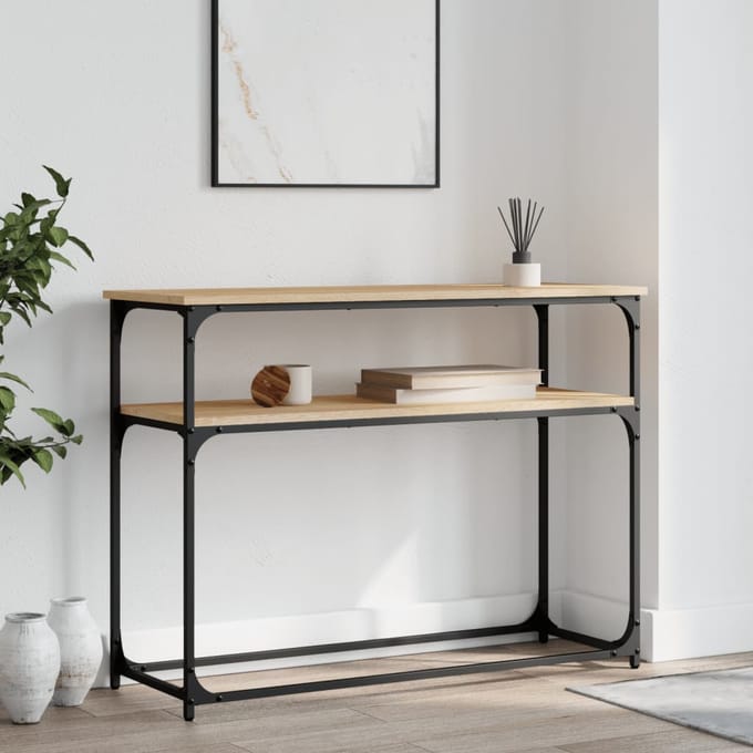 vidaXL - Wandtafel - 100x35,5x75 - cm - bewerkt - hout - sonoma - eikenkleurig