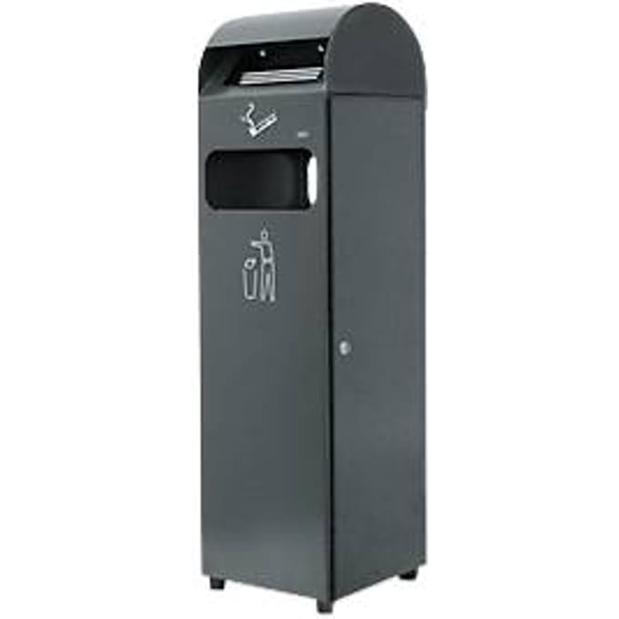 Afvalbak-combinatie met asbak, Asbak 3,0 liter, Afvalbak 29 liter, antraciet