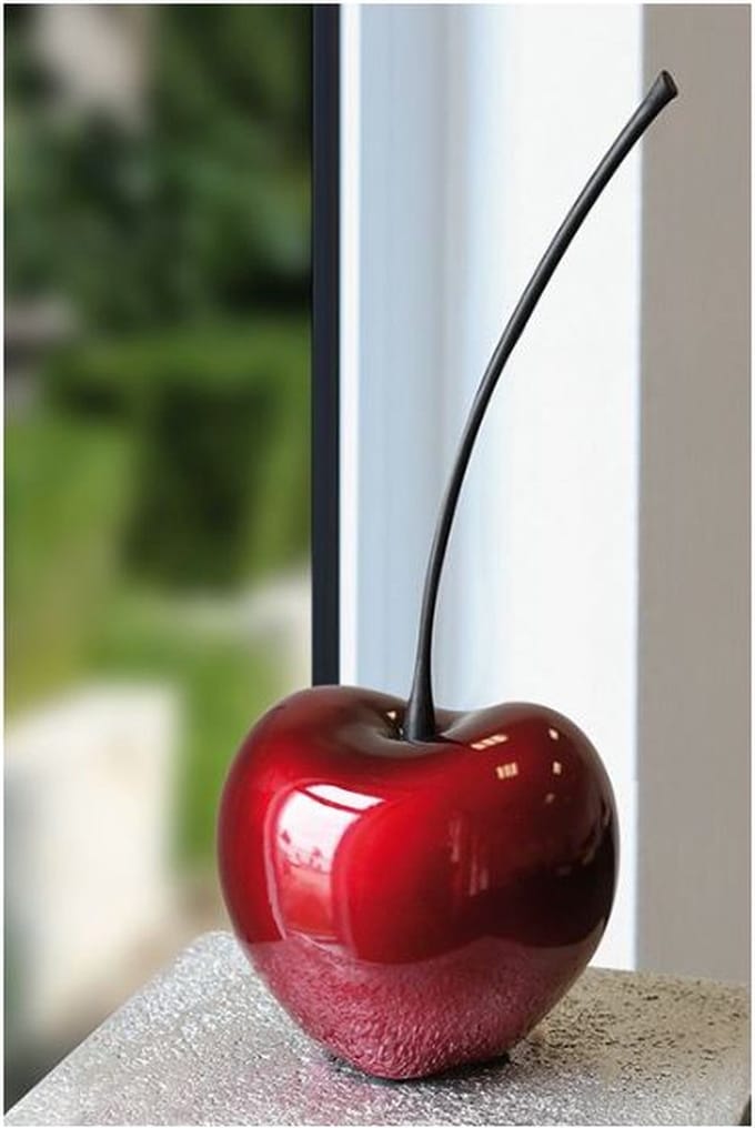 Sculptuur - Beeld - "Celebration" Kers - Rood - Decoratief Figuur - Fruit - - H 36 cm