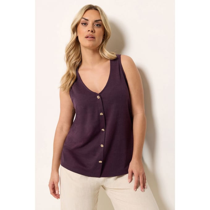 Yours Paarse Top Met Schelpendetail Size 42