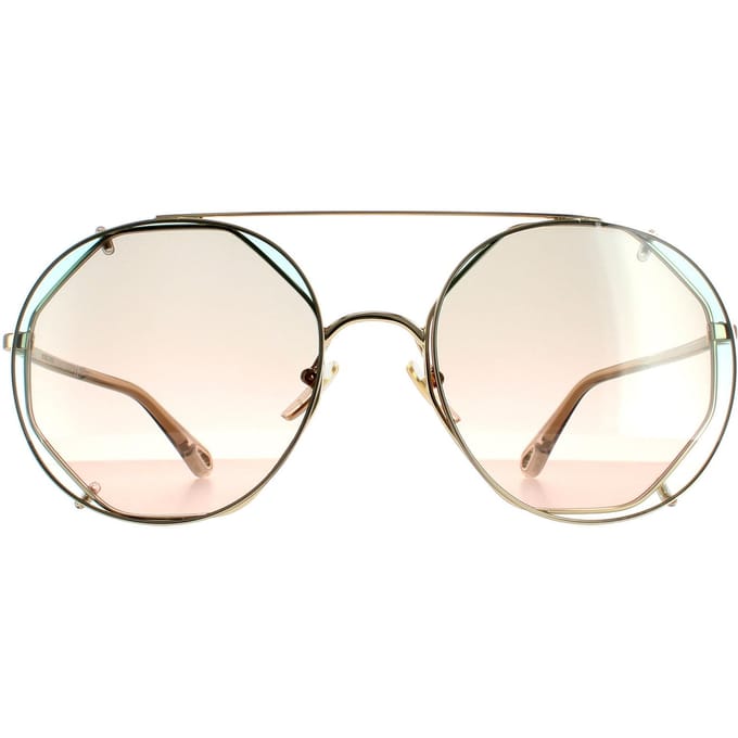 Chloe Round Dames Gold Green Gradient Ch0041s