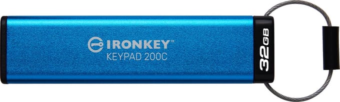 Kingston Technology IronKey Keypad 200 USB flash drive USB Type-C 3.2 Gen 1 (3.1 Gen 1) Blauw