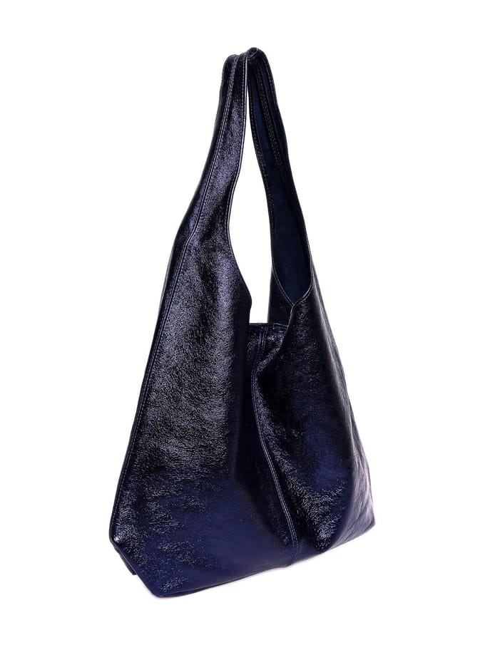 Luisa Vannini Blauw Rundleer Tas