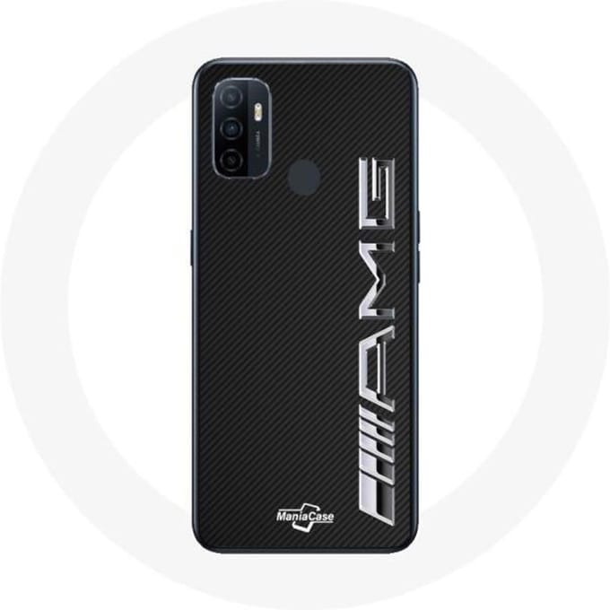 Oppo A53 Amg-behuizing met carbontextuur zwart