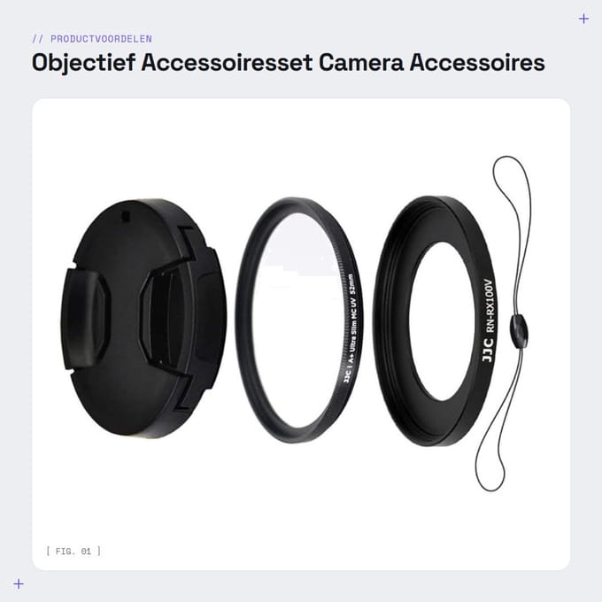 Dailygoods - Objectief Accessoiresset - Camera Accessoires - 4-delig - Geschikt voor RX100 - UV-filter en Objectiefdop - Inclusief Objectiefadapter