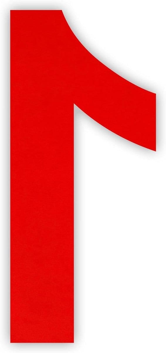 Huisnummer Bord - Deurbord Cijfer - Entree Personaliseren - Aluminium Composiet - 20 cm - Rood