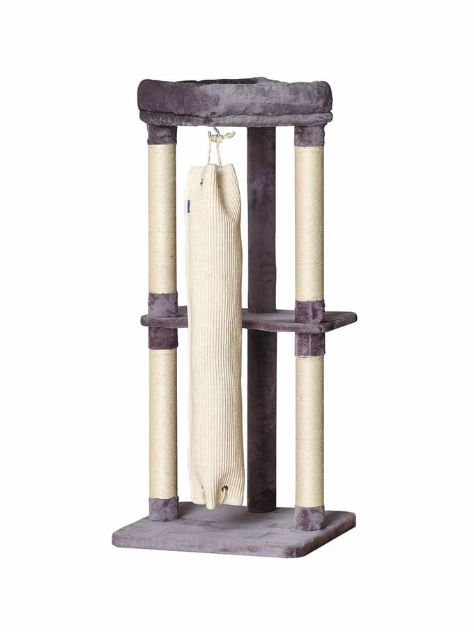 Quapas! Krabpaal met Klimzak - 60 x 60 x 136cm Grijs