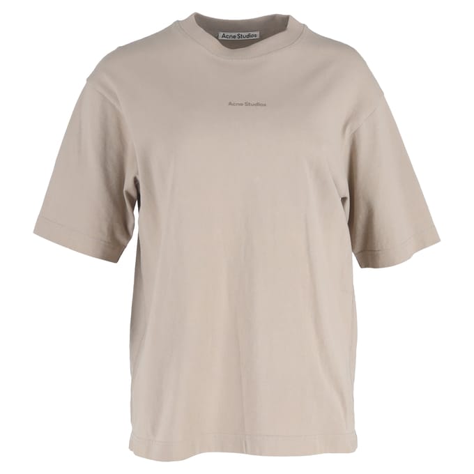 Acne Studios logo T-shirt in beige katoen