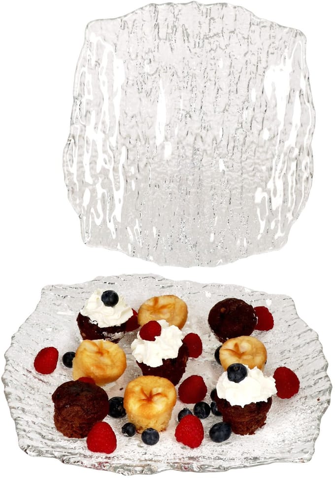 Set van 2 St. Tropez serveerplateaus glas vierkant 28,0 x 28,0 cm - 5410030