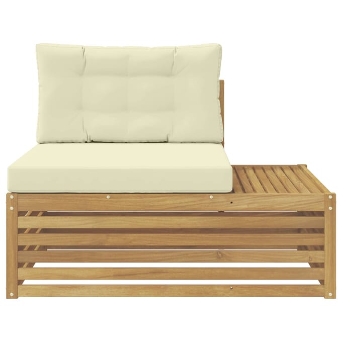 vidaXL - Buitenhoekbank - Massief - Acacia - Hout - Wit