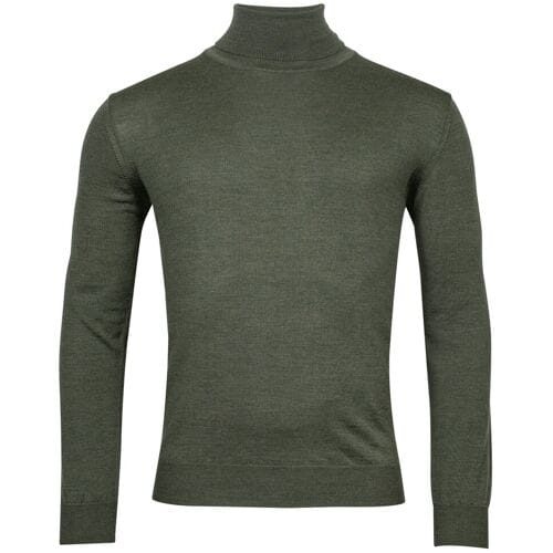 Baileys Trui Rollneck Merino Single Knit Groen / male