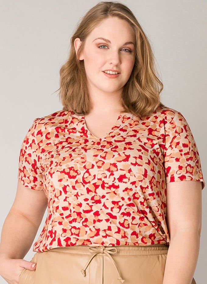 YESTA Hinte Tops - Light Camel/Multi Co - maat X-0(44)