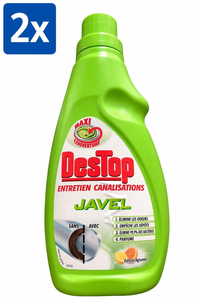 2 x Destop Afvoerreiniger Javel - 750 ml