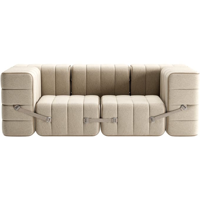 Ambivalenz Curt - Set van 9 - bv. Flexibele kleine hoekbank - Jet grijs/beige