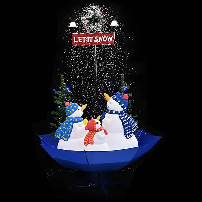 vidaXL - Kerstboom - sneeuwend - met - paraplubasis - 170 - cm - PVC - blauw