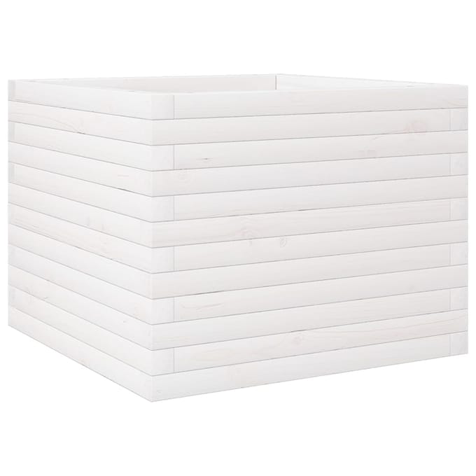vidaXL - Plantenbak - 60x60x46 - cm - massief - grenenhout - wit