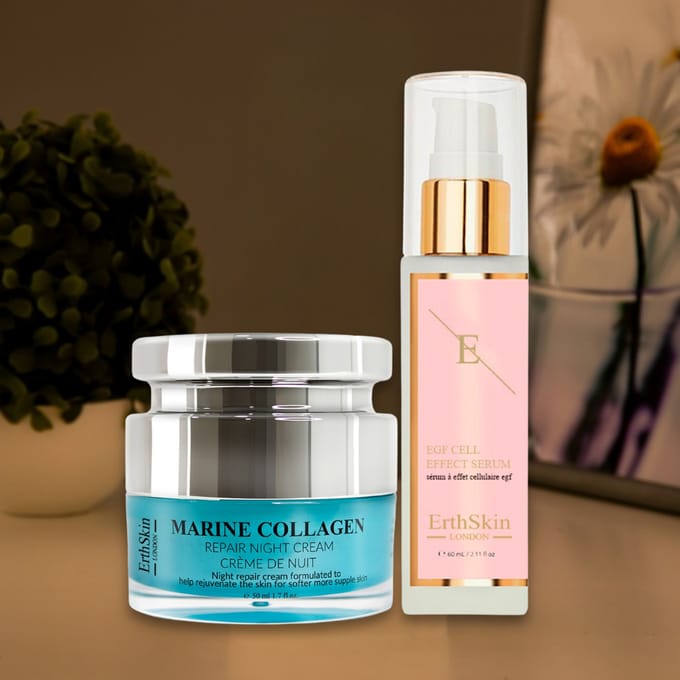 EGF CELL EFFECT SERUM 60ML +Marine Collageen Nachtcrème 50ml
