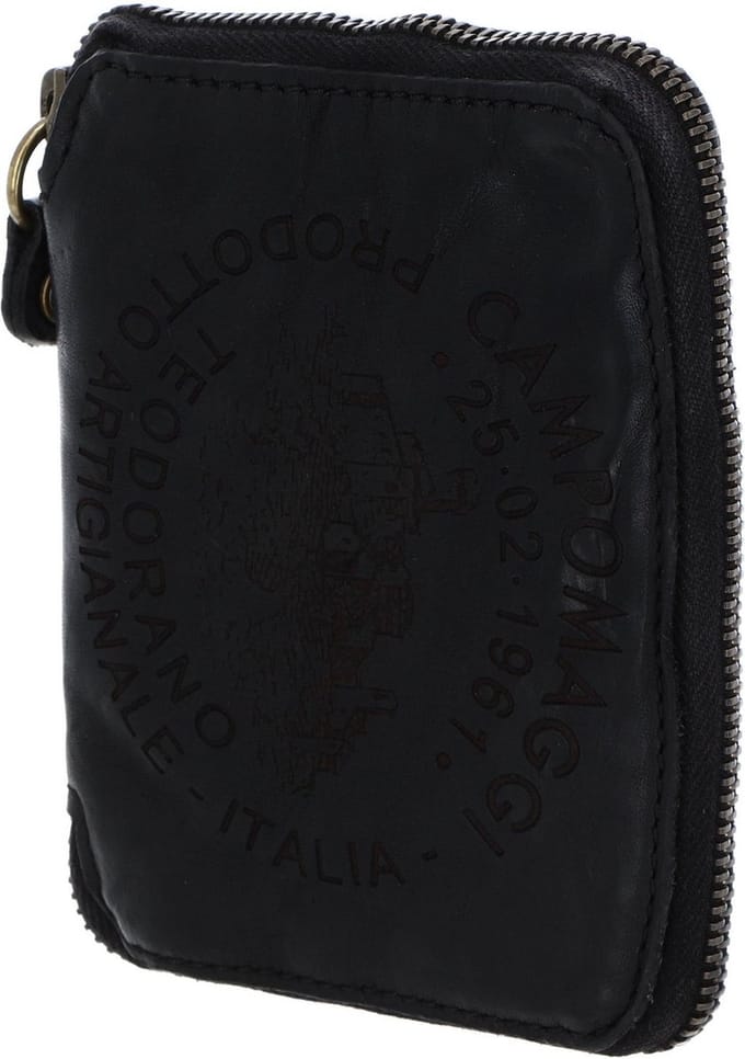 CAMPOMAGGI Leren Portemonnee Wallet Nero Zwart