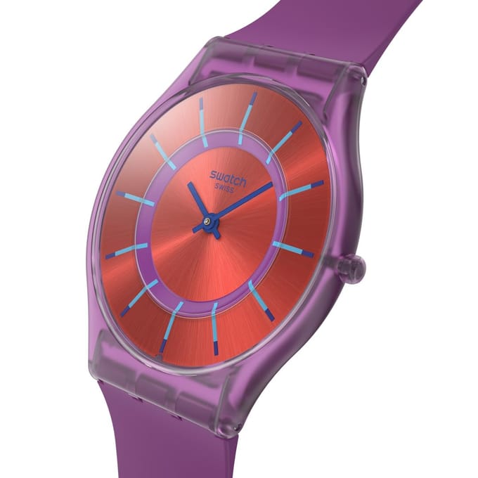Montre Swatch Skin Classic Biosourcée Sweet Strawberry Dream, Violet, SS08V108 violet