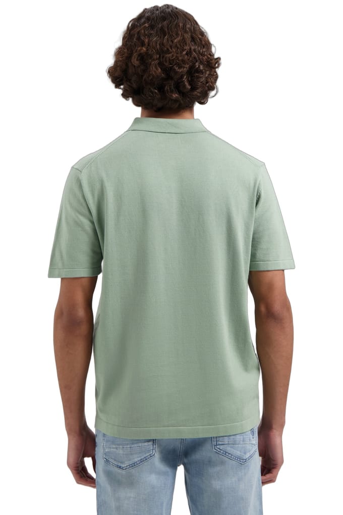 Dstrezzed Ds-dorian Zip Polo Lily Pad Maat: S | Poloshirts Outlet | Heren | Groen