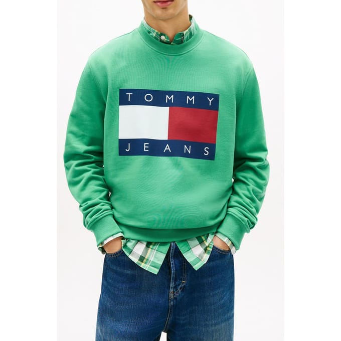 Tommy Hilfiger Regular Big Flag Bahama Green Größe: XS | Pullover Outlet | Herren | Grün