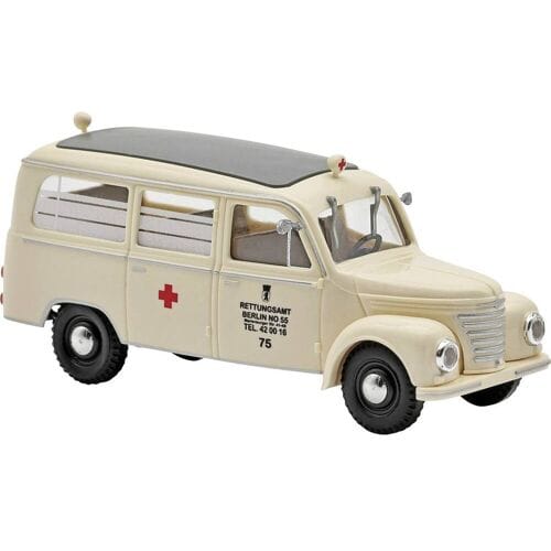 Busch 51266 H0 Bus Framo V901/2, ambulance reddingsdienst Berlijn