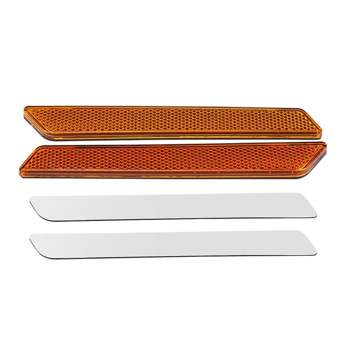 Paire de Réflecteurs de Couvercle de Loquet de Sacoche Rigide pour FLHT FLT FLHX 2014 2017 Orange orange