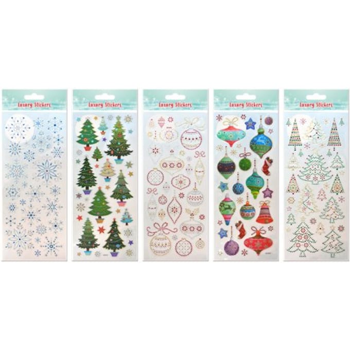 Stickers kerst glitter, assorti